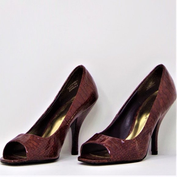 PIERRE DUMAS 7M brown ultra-high open-toe pumps - Picture 2 of 16